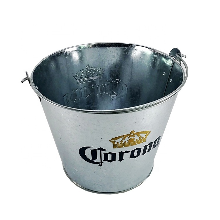 Wholesale Round Metal Galvanized  Party Wine Club Beer Rose Gold Big Cheap Ice Bucket