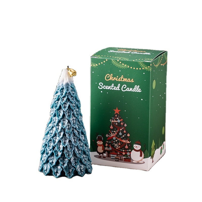 Green Christmas Tree Cedar Design Gift Holidays Props Natural Scented Soy Wax Candle