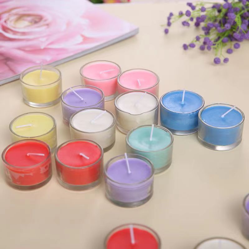 Wholesale Color Soy Wax tealight unscented candle in Small Glass Jar