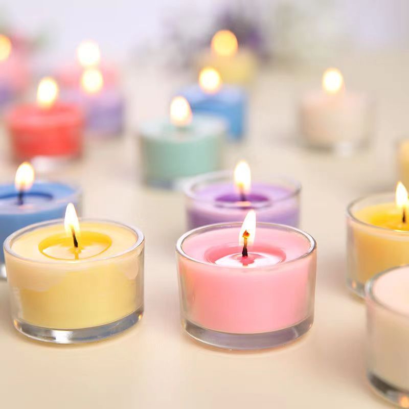 Wholesale Color Soy Wax tealight unscented candle in Small Glass Jar