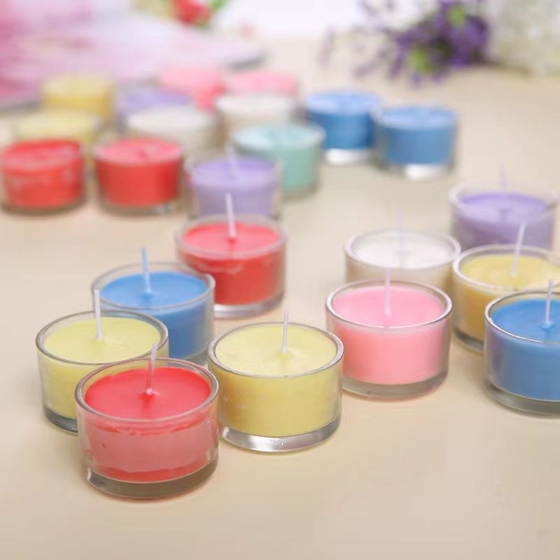 Wholesale Color Soy Wax tealight unscented candle in Small Glass Jar