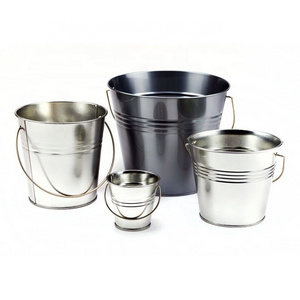 2020 Hot Sell Wholesale Metal Conical Ice Buckets Tin Pails with Handle for Buffet Party Supplies Flower Vases Garden Planters