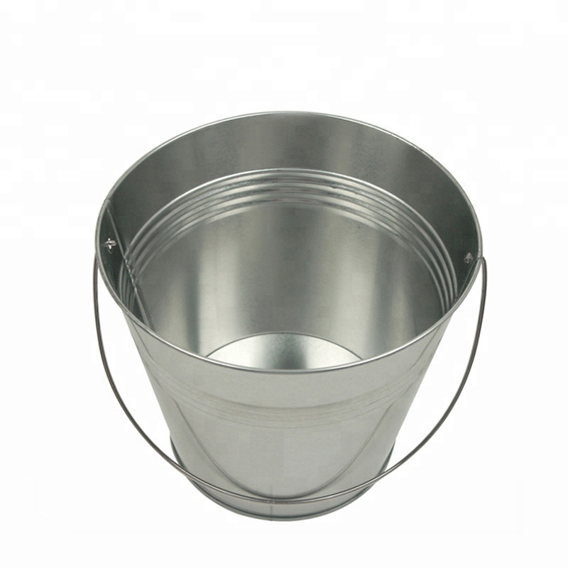 2020 Hot Sell Wholesale Metal Conical Ice Buckets Tin Pails with Handle for Buffet Party Supplies Flower Vases Garden Planters