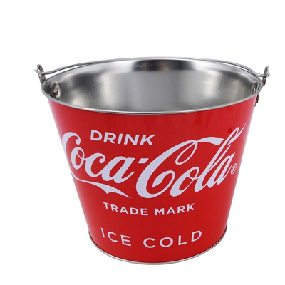 Outdoor corona 6 bottles beverage metal buckets tin party beer buckets cooler custom logo print wine and cola ice bucket of beer