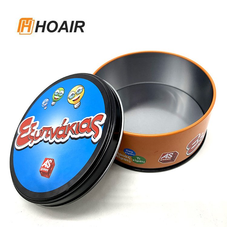 Ice Cream Tin Box Logo Plate Tin Container CMYK Tinplate Round for Ice Cream Storage Round Metal Food Carton Customized 5000pcs