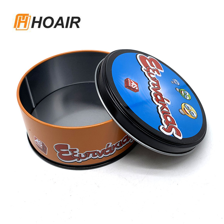 Ice Cream Tin Box Logo Plate Tin Container CMYK Tinplate Round for Ice Cream Storage Round Metal Food Carton Customized 5000pcs