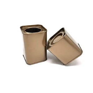 Customized design square airtight tea tin canister food grade printing packing box empty sealed round green metal tea cans