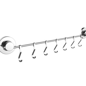 No-drilling detachable movable Removable Kitchen Rail with 7 Sliding Hooks Kitchen Utensil Rack Hook Rail