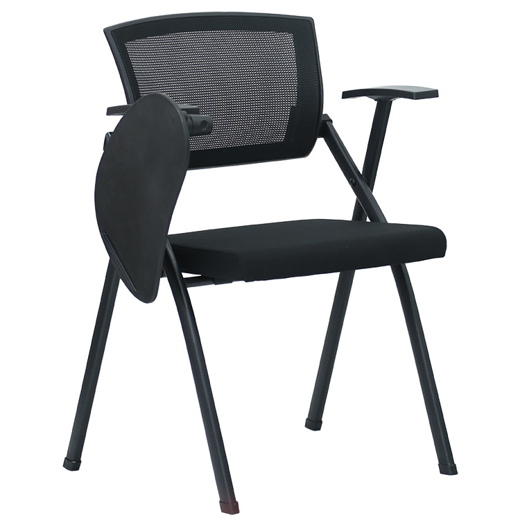 High school furniture classroom used folding school hall chairs with writing tablet arm