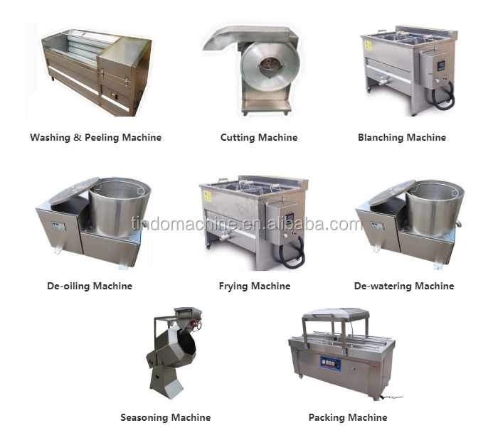 Small Potato Chips Making Machines Frozen French Fries Frying Machinery