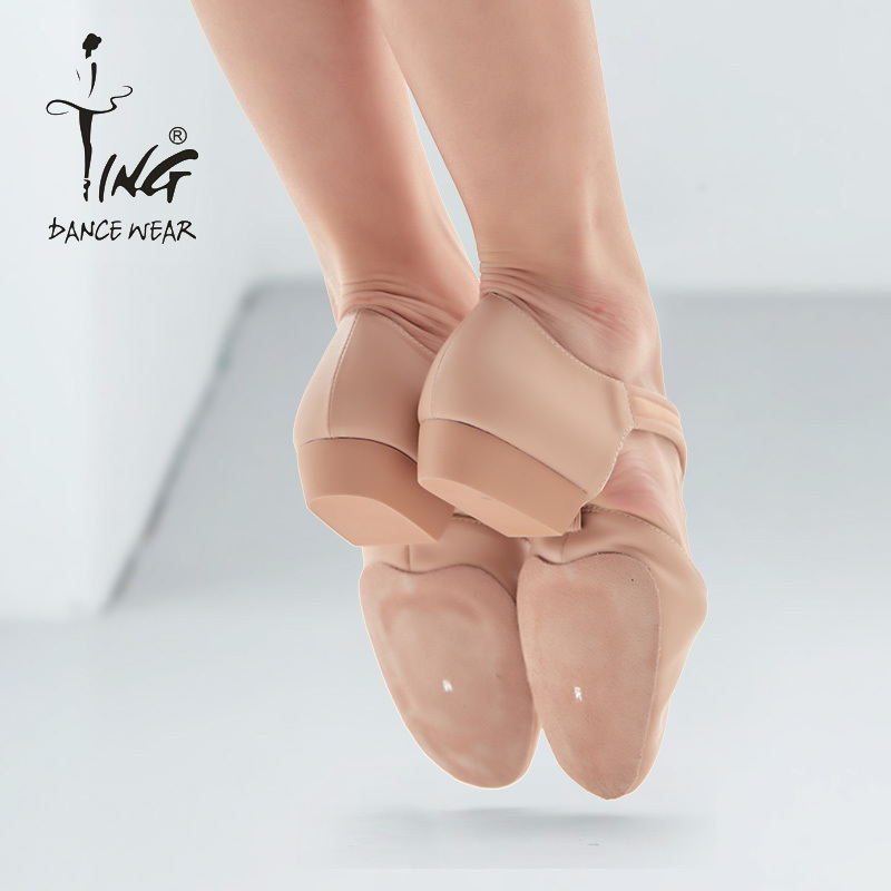 Wholesale Foldable Soft Leather Low Heel Ballet Shoes Girls' Exercise Belt Teacher Shoes Genuine Leather EVA Cotton Fabric