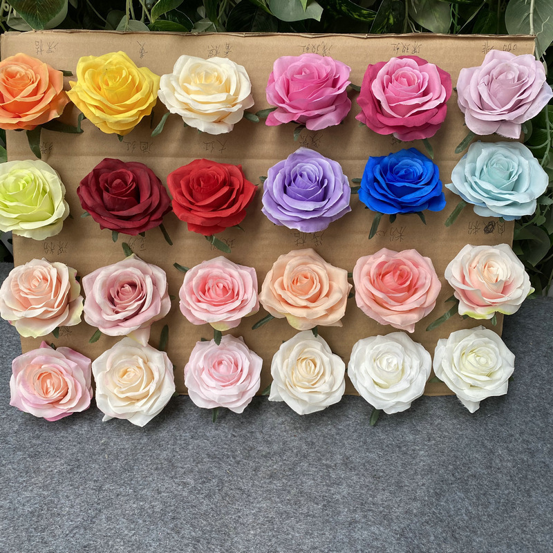 Artificial Silk Rose Head Wedding Event Flower Wall Background Decoration