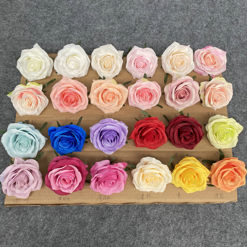 Artificial Silk Rose Head Wedding Event Flower Wall Background Decoration