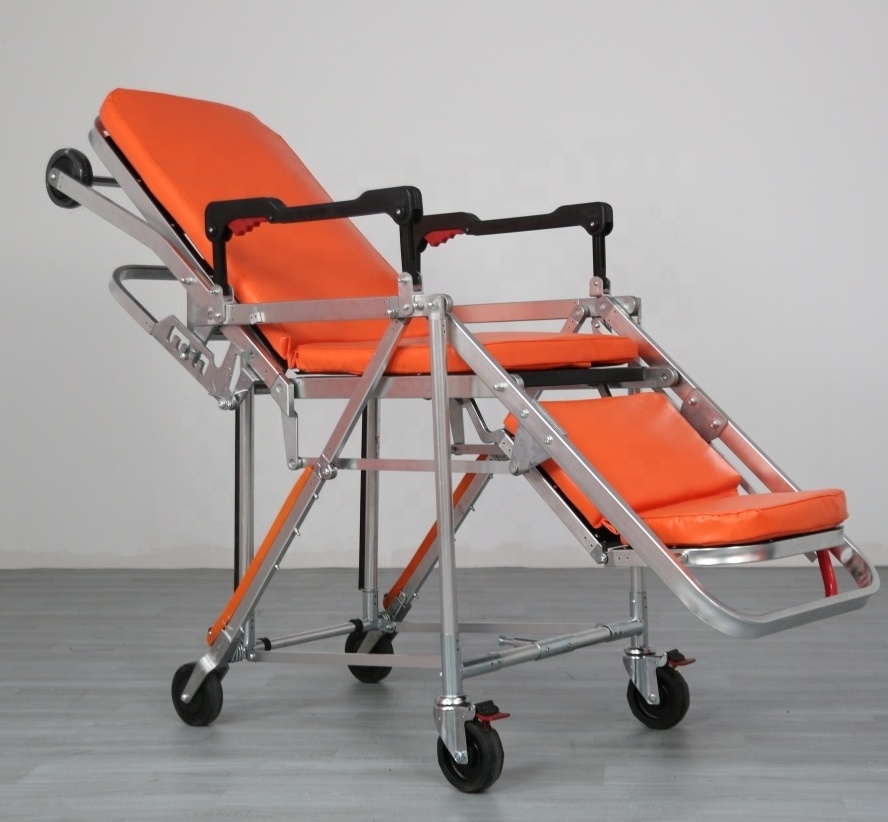 160KG Loading Folding Stretcher Chair Lightweight Emergency Ambulance Stretcher Aluminum  Medical Hospital Stretcher