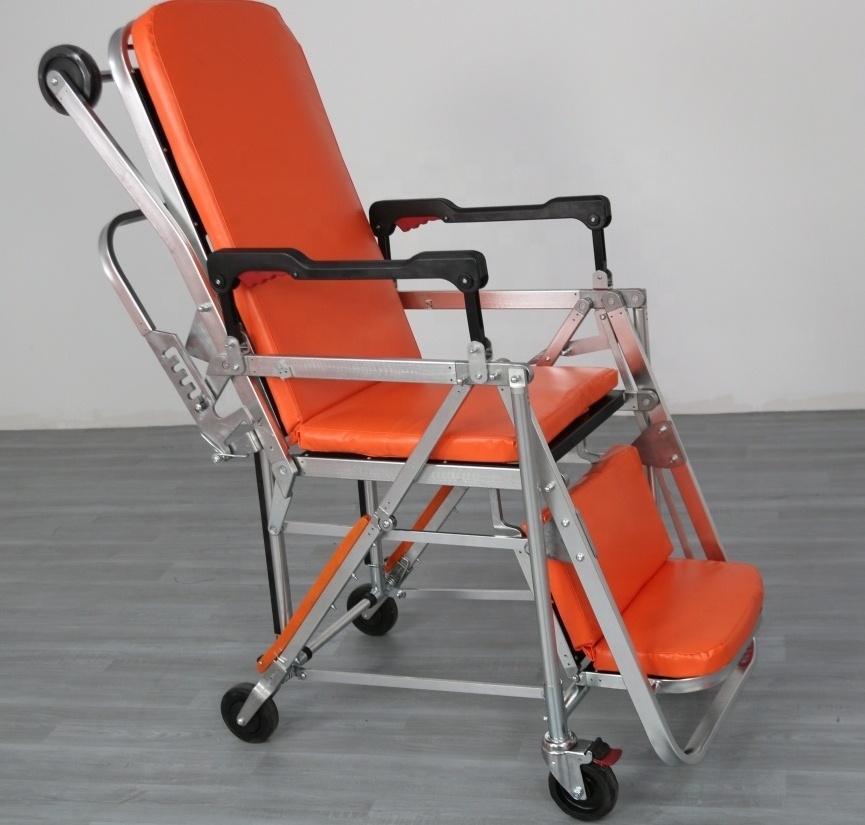 160KG Loading Folding Stretcher Chair Lightweight Emergency Ambulance Stretcher Aluminum  Medical Hospital Stretcher