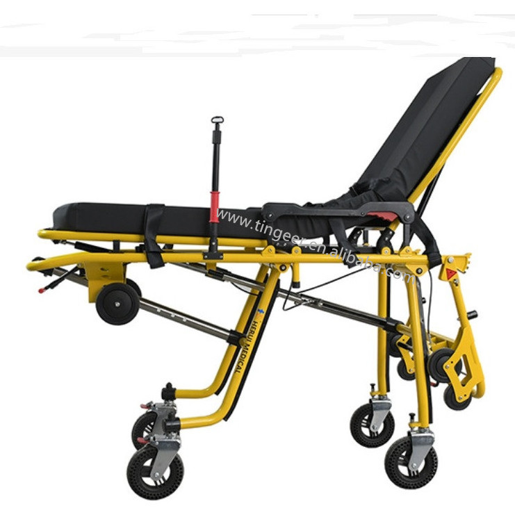 Stainless Steel Ambulance Stretcher Trolley  Auto Loading Emergency Stretcher for Ambulance Car