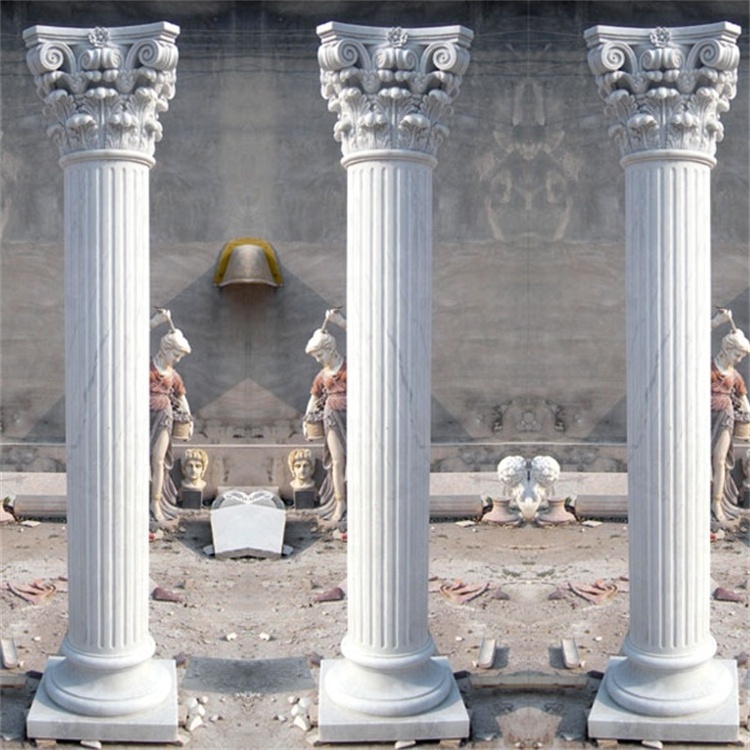 Carved marble statue outdoor pillars for garden gazebo