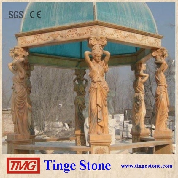 Carved marble statue outdoor pillars for garden gazebo