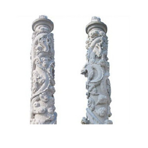 White marble natural stone column and pillar for outdoor decoration