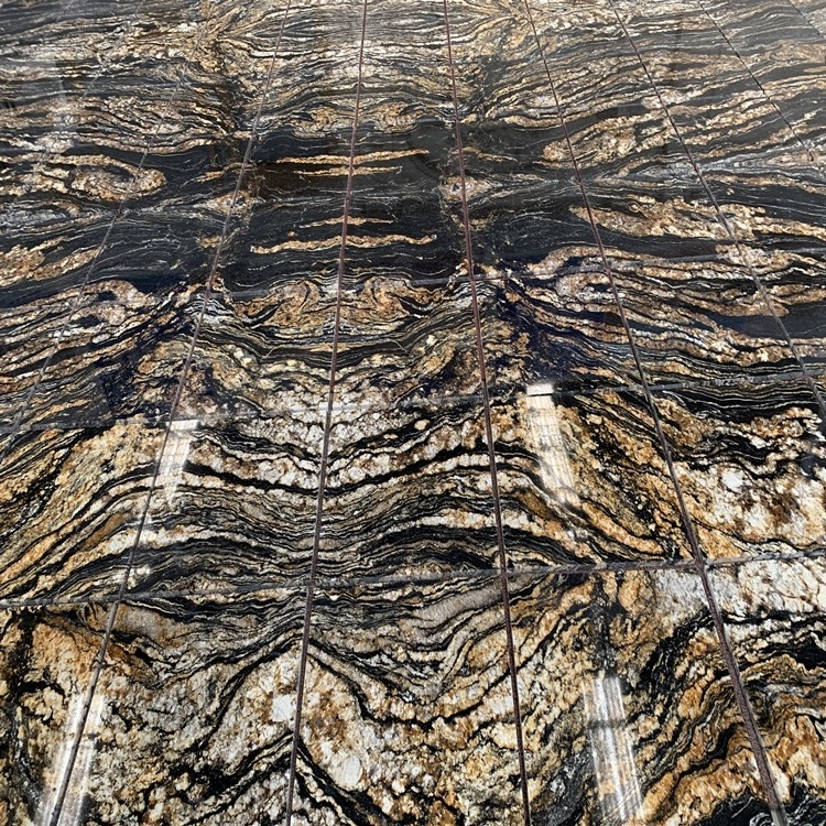 brazilian exotic granite slabs Cosmic Black For Sale