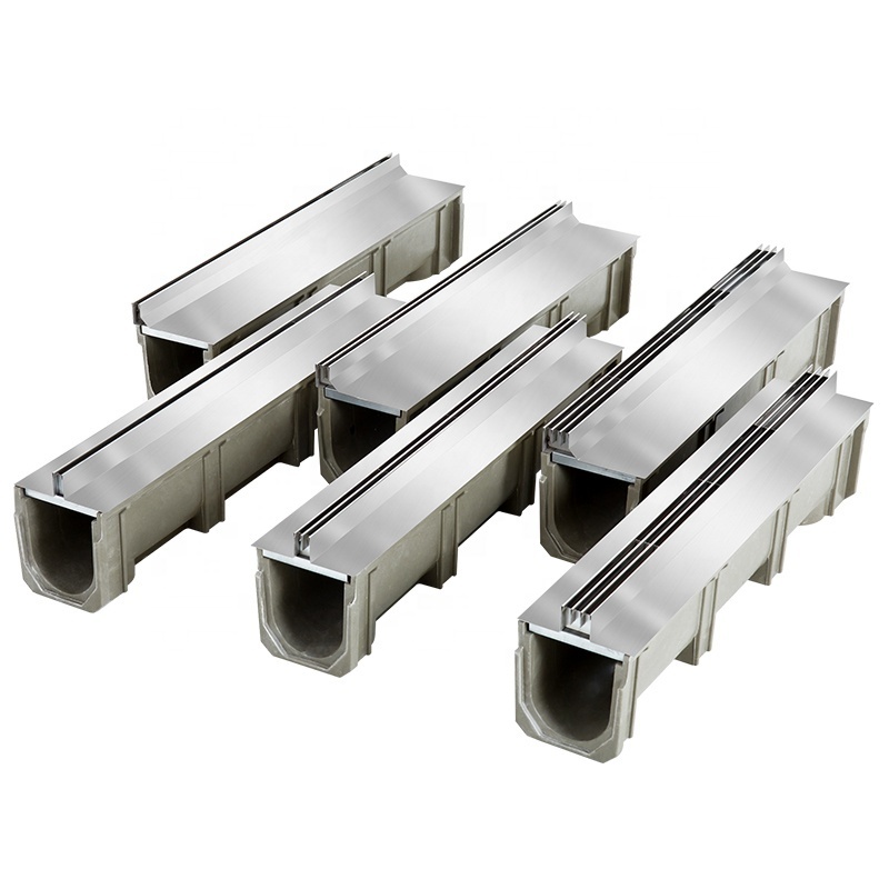 Professional factory Polymer Concrete Trench Linear Drain Channel For Pavement Drainage