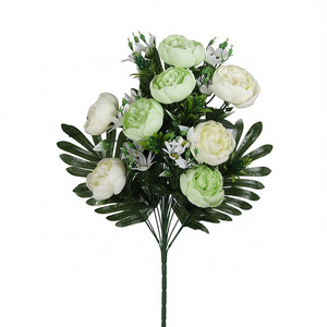 New design decorative silk rose flores artificiales peony flowers for funeral decoration