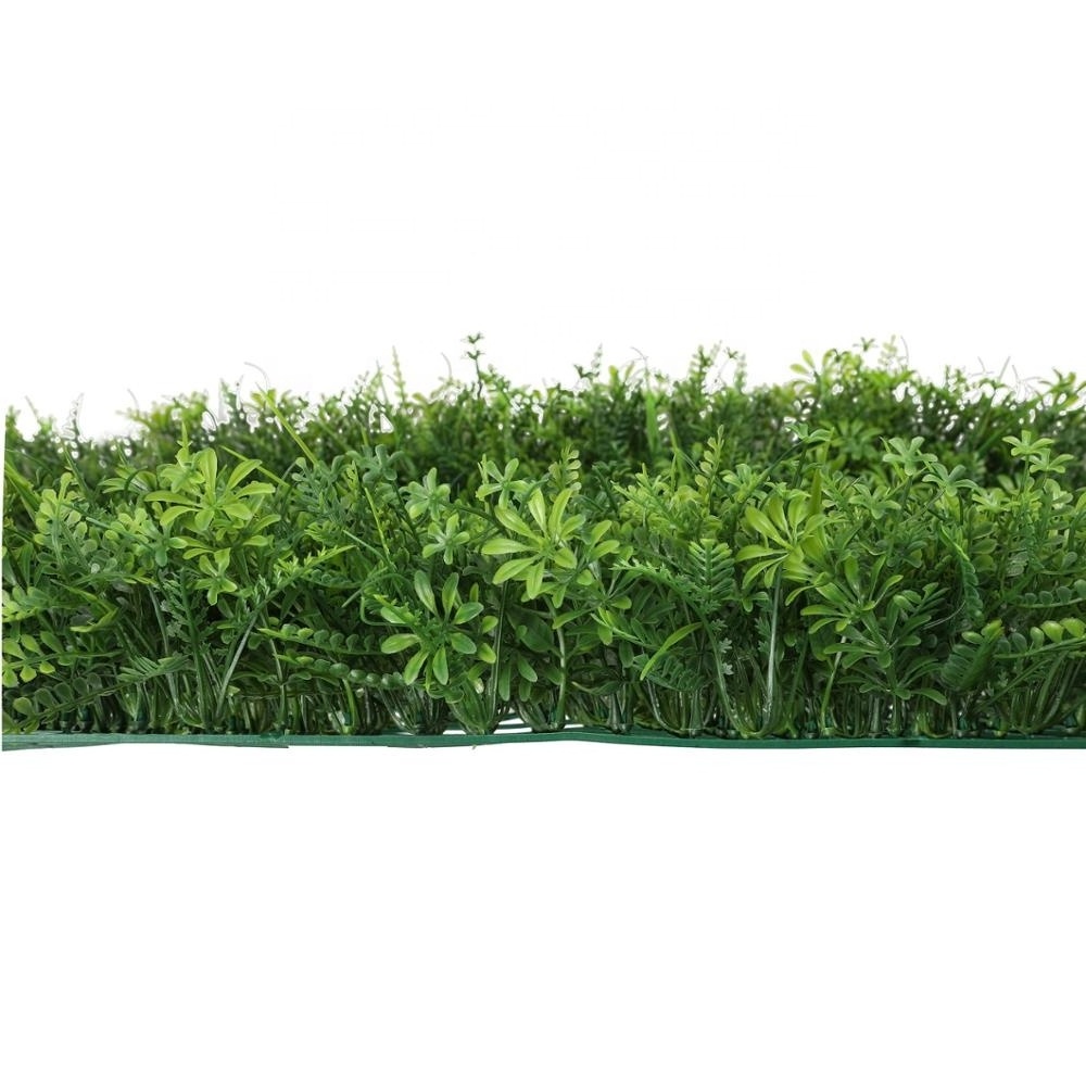 SL-5442  Indoor outdoor high quality artificial boxwood mat UV safe grass wall panels with fern grass