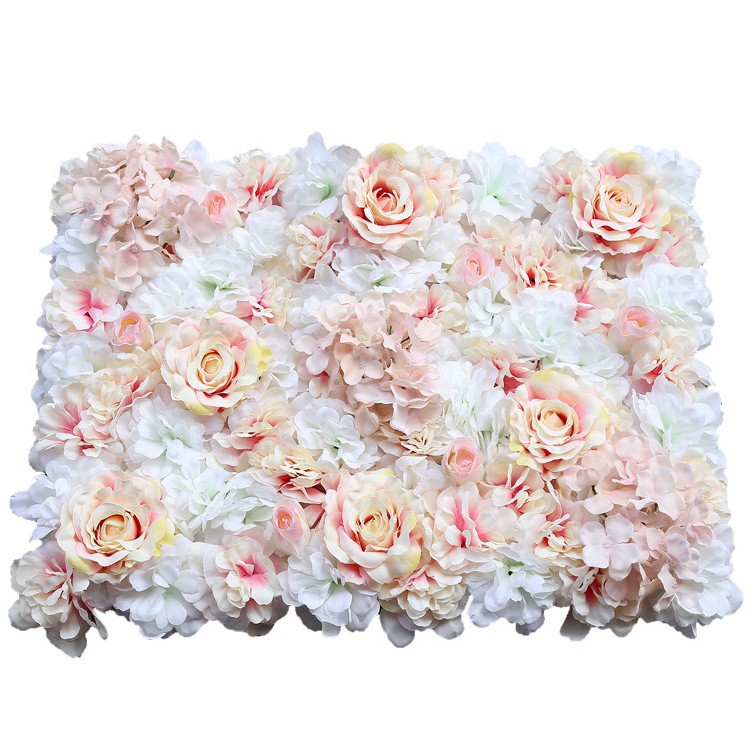 Custom Wedding Decorative Backdrop Panels Artificial Red Pink Rose Flower Wall Panel