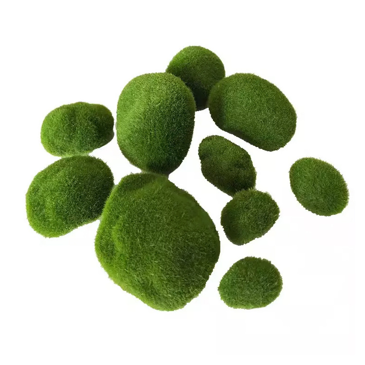 2024 Artificial Moss Stone Home Garden Decorative Green Grass Ball Artificial Moss Balls For Decor