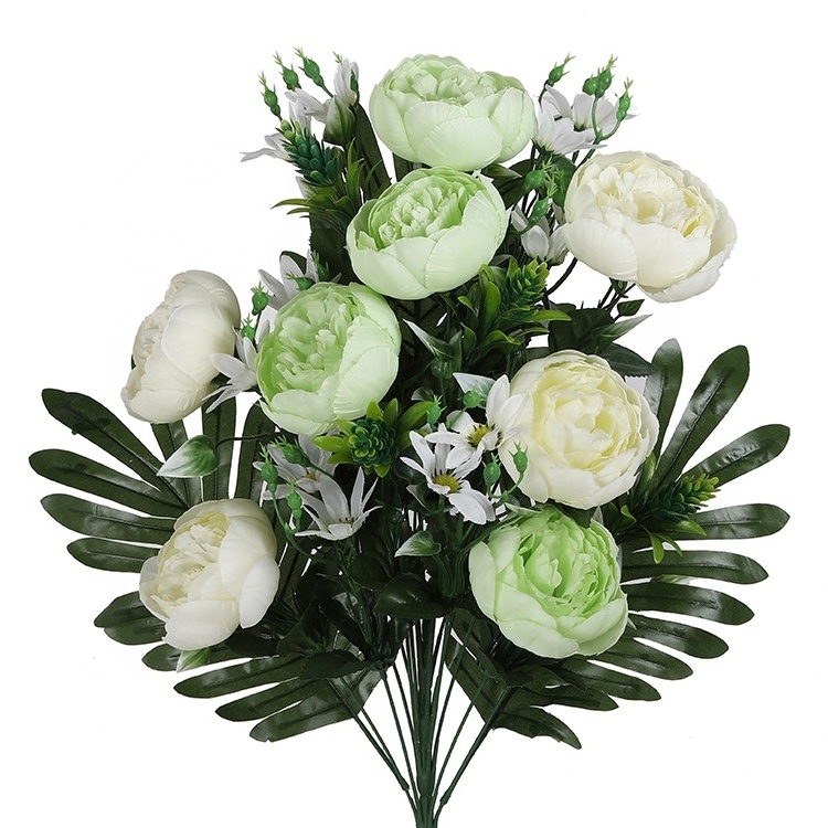 New design decorative silk rose flores artificiales peony flowers for funeral decoration