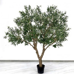 Indoor decor faux plant silk leaf artificial olive tree bonsai plants plastic tree  for home use