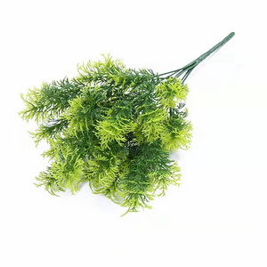 Faux UV Resistant 35cm Artificial Plastic Pine Shrubs Grass Stems for Outdoor Home Decor