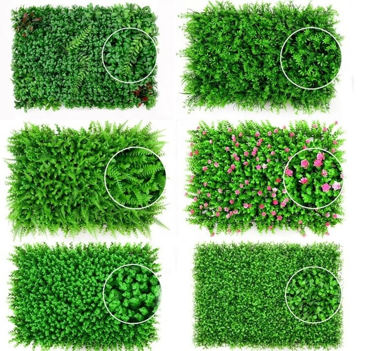 Hot selling artificial grass wall decorative fakes leaves, plastic grass leaves wall for decor