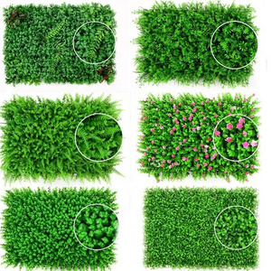 Hot selling artificial grass wall decorative fakes leaves, plastic grass leaves wall for decor