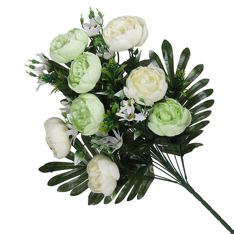 New design decorative silk rose flores artificiales peony flowers for funeral decoration