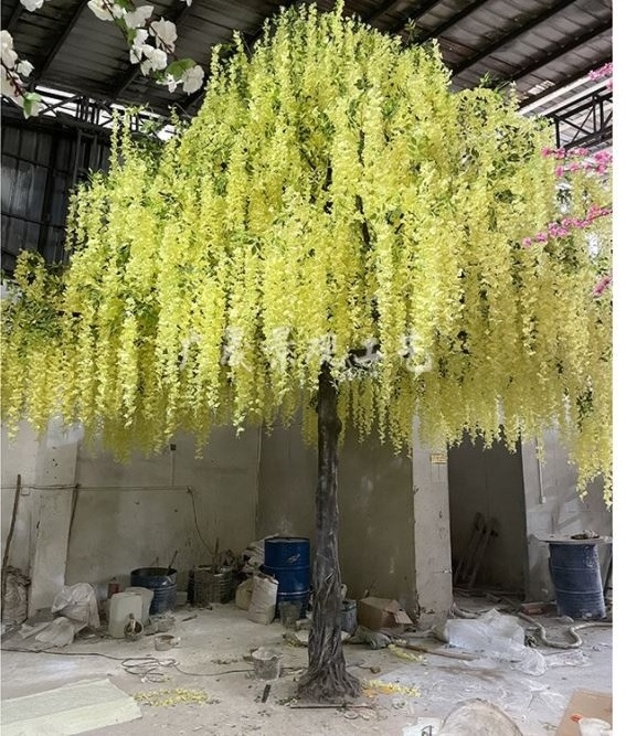 China cheap wholesale outdoor large artificial wisteria tree silk blossom tree