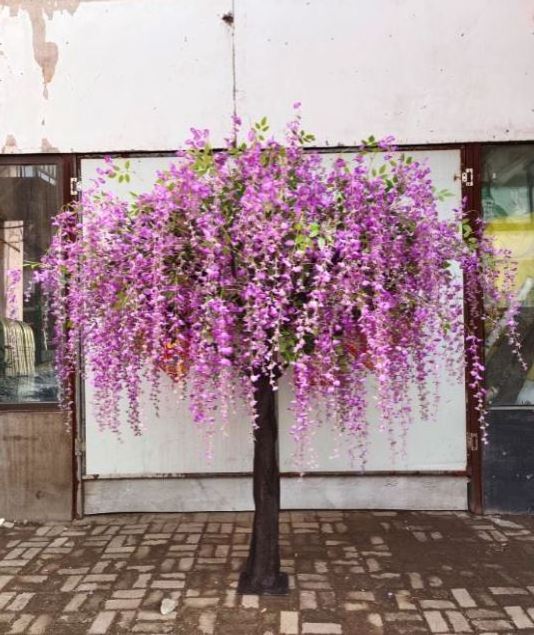 China cheap wholesale outdoor large artificial wisteria tree silk blossom tree