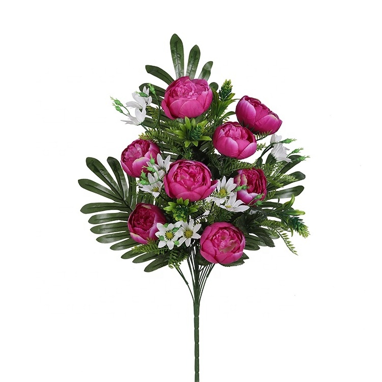 New design decorative silk rose flores artificiales peony flowers for funeral decoration