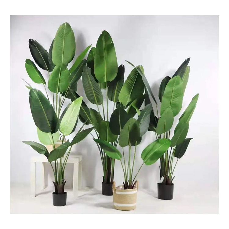 Home garden decorative artificial trees faux banana bonsai banana leaf plants traveler banana palm tree