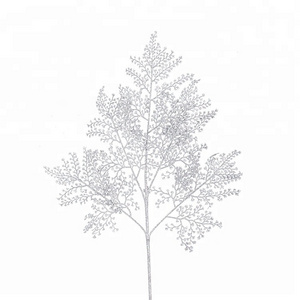 Artificial Christmas tree branches and leaves white 60 cm high leaf glitter