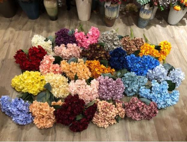 High quality silk flowers wedding centerpieces 5 heads artificial silk hydrangea flowers