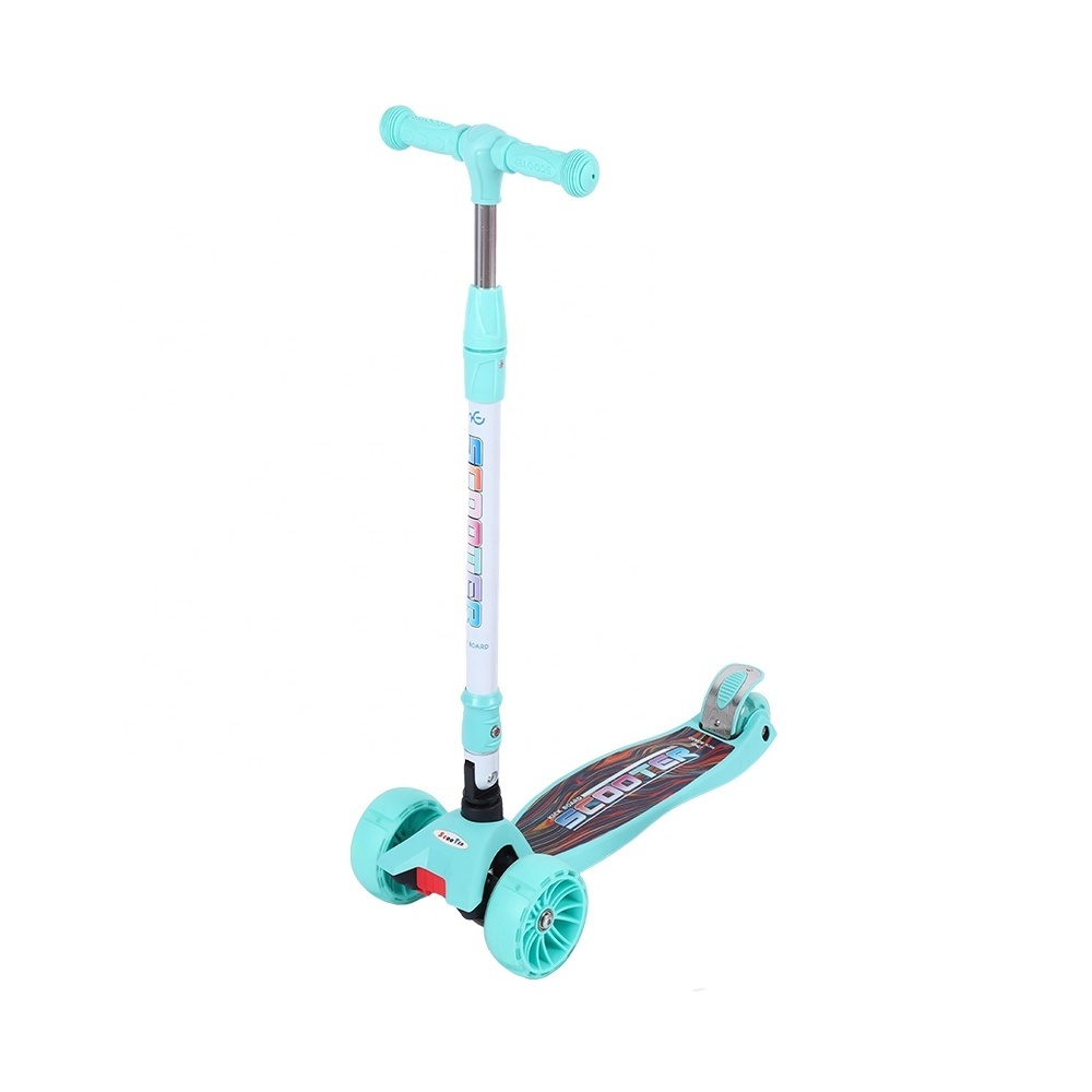 Foldable Adjustable 3 Wheel Kids Scooter/Kick Scooter With Flashing Big PU Wheels