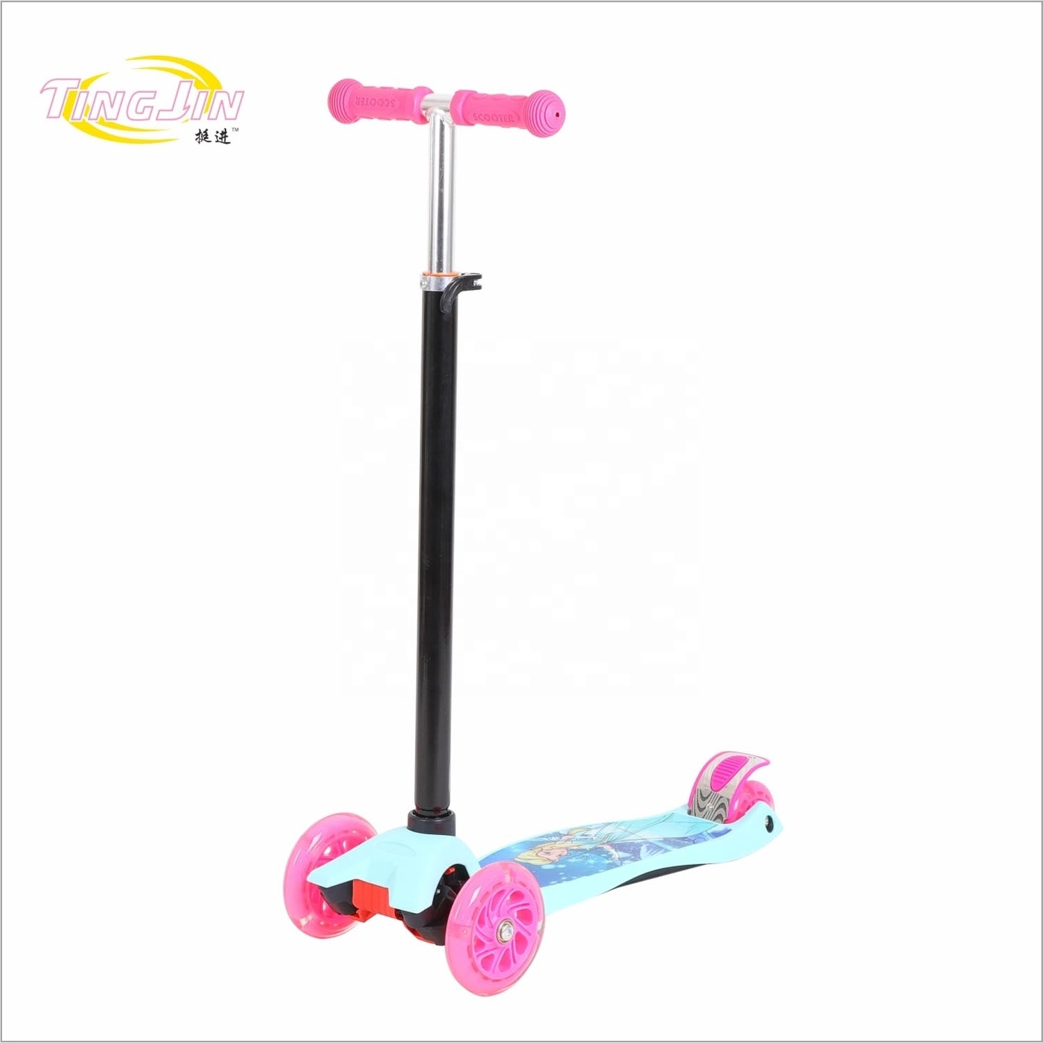 Foldable Adjustable 3 Wheel Kids Scooter/Kick Scooter With Flashing Big PU Wheels