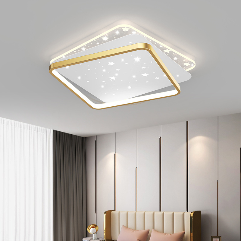 Guangdong House Flush Mount Design Living Room Gold Led Lights Fixtures Ceiling Lamp Lighting Modern Indoor LED Ceiling Light