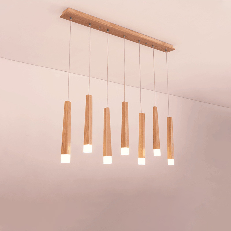 Nordic Modern Home LED Living Room Pendant Lighting Chandelier Wooden Room Hanging Lights Wood Pendant Light Chandelier