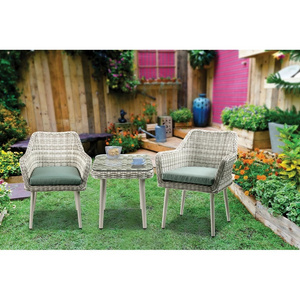 Luxury Garden Patio Furniture  Rattan Cafe Outdoor Dining Table And Chair Set