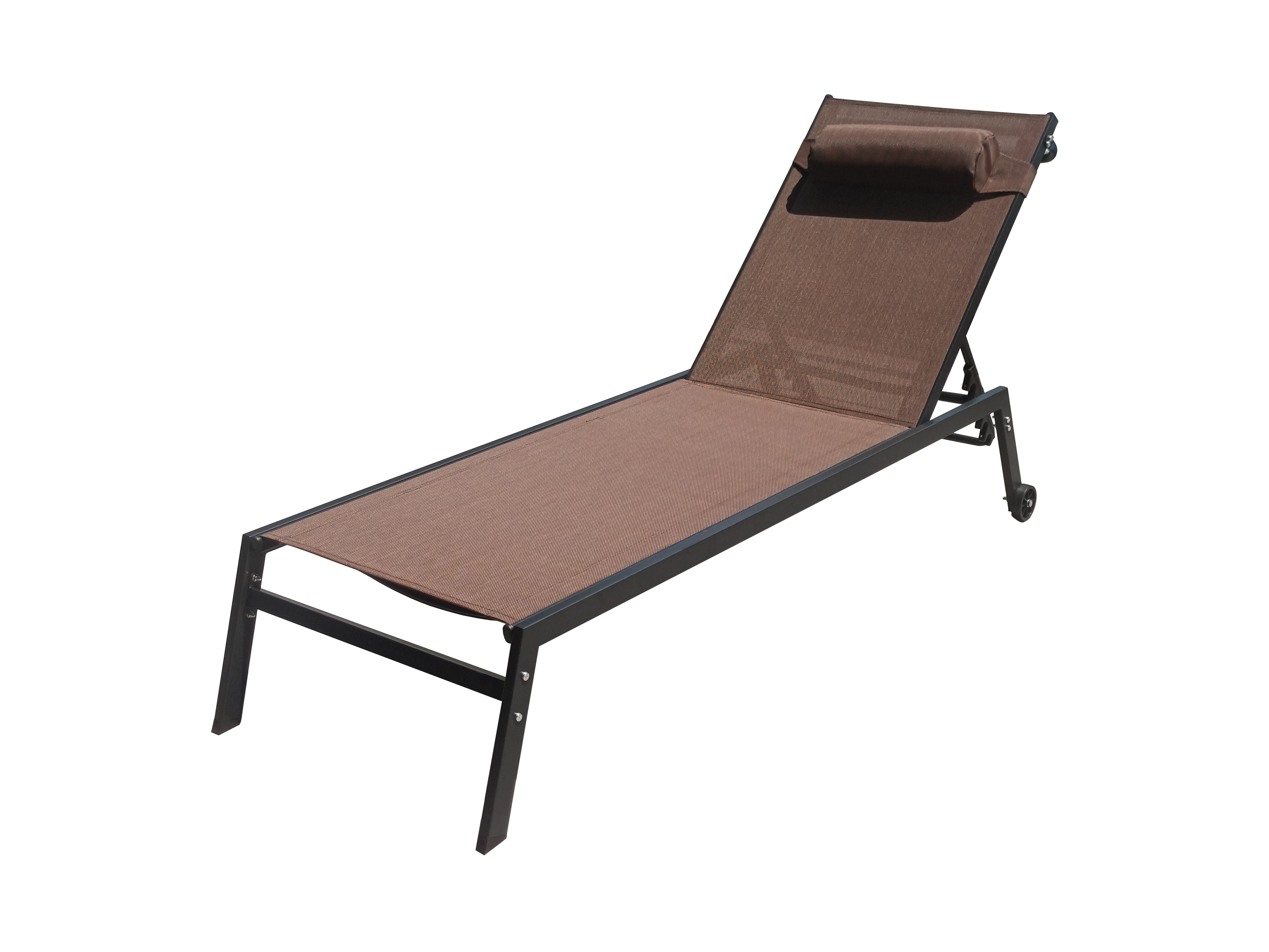 Cheap Swimming Pool Beach Sun Deck Chair Sun Lounger With Wheel Steel Hotel Sun Deck Chair Foldable