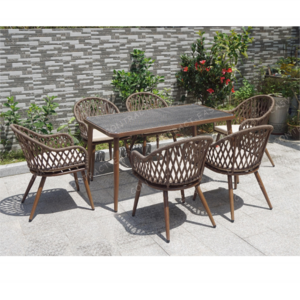 luxury woven outdoor rope furniture with rope chairs outdoor patio furniture and teak wood table