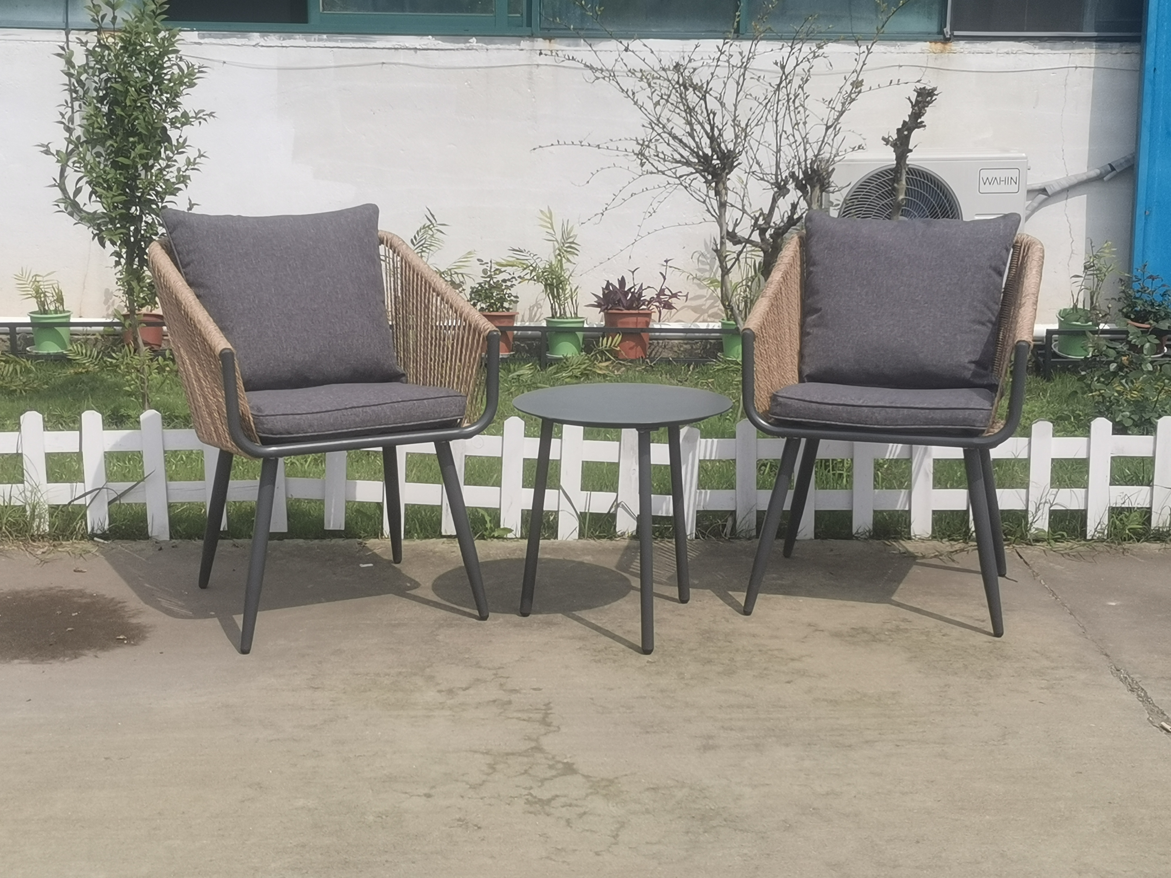 Rope weaving 3PC Set Steel sofa set  outdoor garden furniture chair