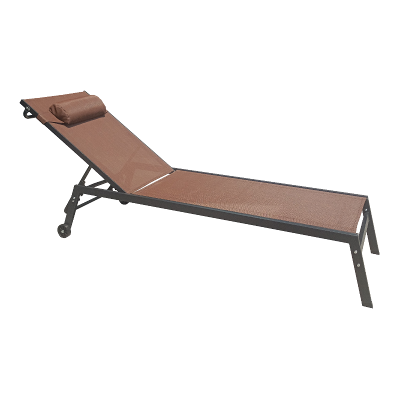 Cheap Swimming Pool Beach Sun Deck Chair Sun Lounger With Wheel Steel Hotel Sun Deck Chair Foldable